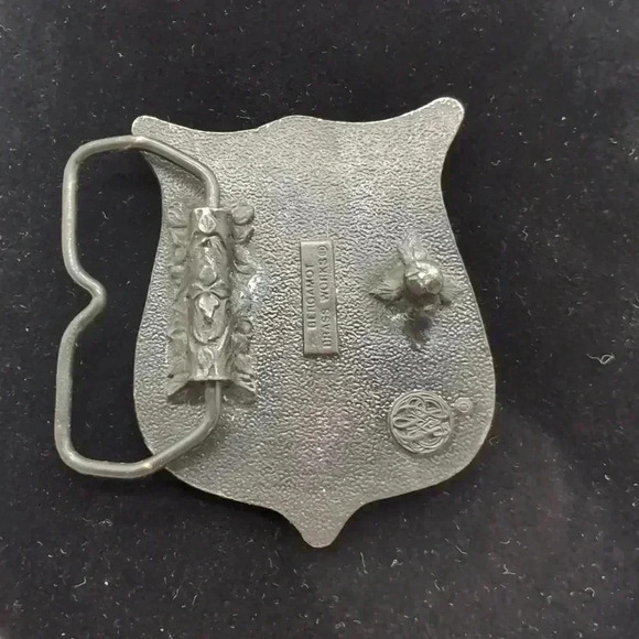 1980 USA Olympic Games rings on shield BERGAMOT BRASS WORKS Belt Buckle - Picture 3 of 5